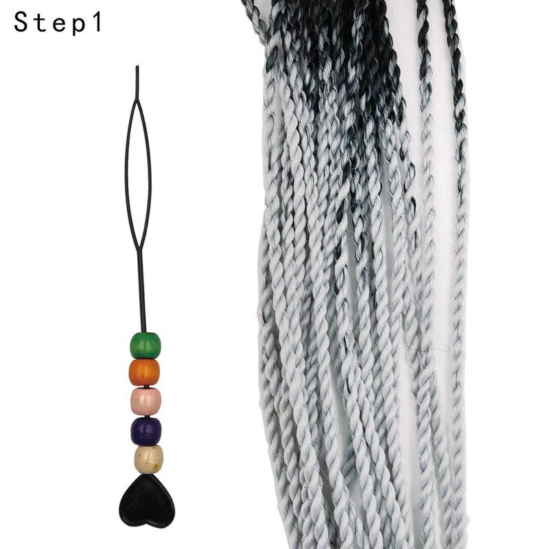 Messen Hair Tool Plastic Quick Beader for Loading Beads Ponytail Maker Styling Tool (8 Pcs,7 Colors) - Image 3